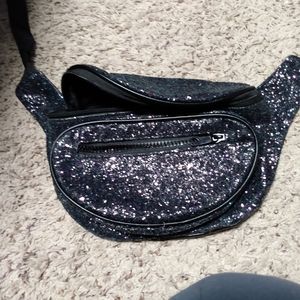 Black glittery fanny pack